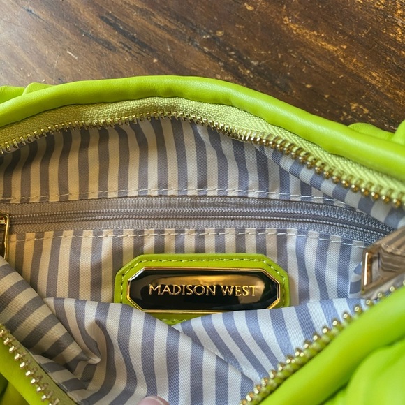 Madison West Green Pleated Shoulder Bag - Picture 5 of 10